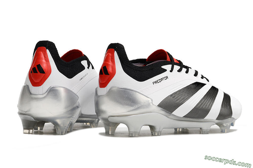 Adidas Predator Elite FG Low-Tops Football Boots - White/Black/Red 6