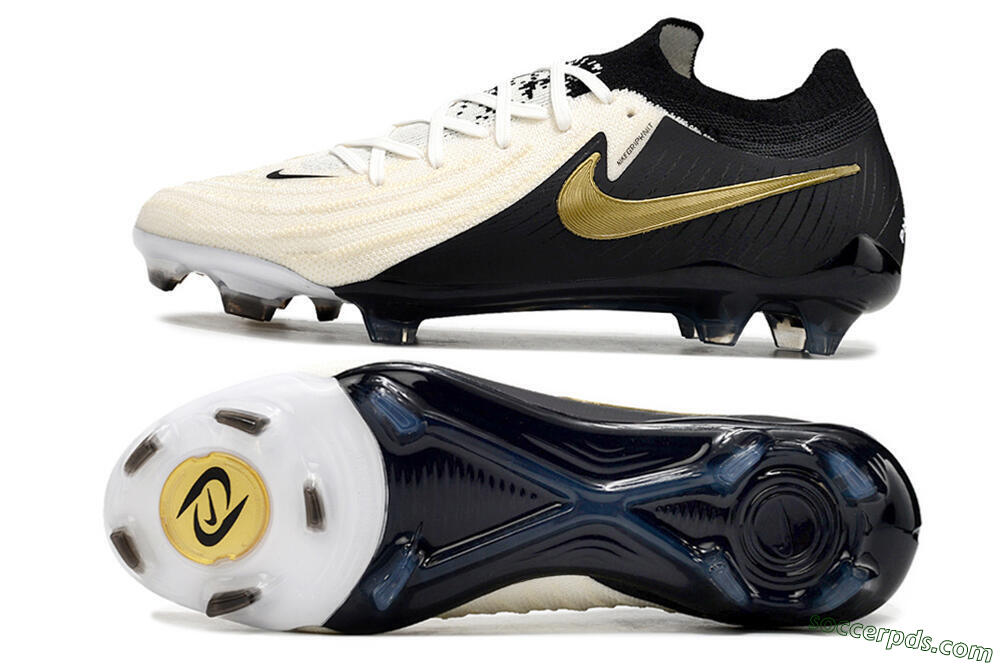 Nike Phantom Luna Elite NU FG Low-Tops Football Boots - White/Black/Gold 0