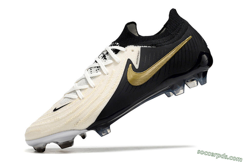 Nike Phantom Luna Elite NU FG Low-Tops Football Boots - White/Black/Gold 5