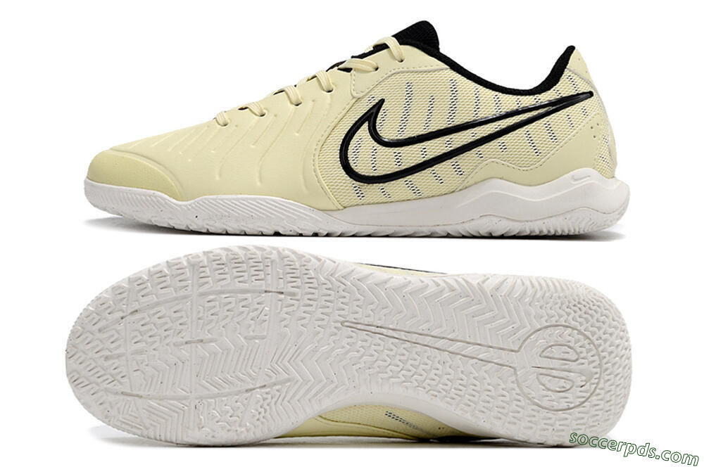 Nike Tiempo Legend 10 Academy IC Low-Tops Football Shoes - Beige/Black/White 0