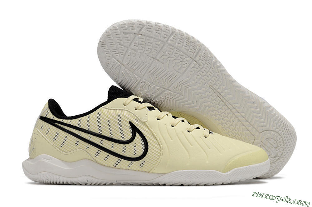 Nike Tiempo Legend 10 Academy IC Low-Tops Football Shoes - Beige/Black/White 1