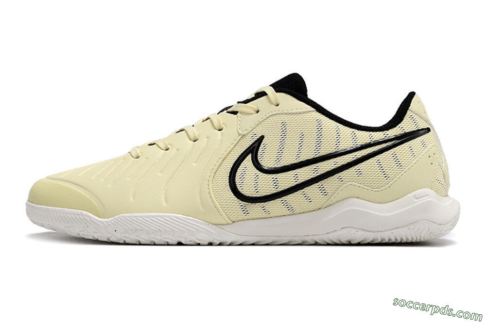 Nike Tiempo Legend 10 Academy IC Low-Tops Football Shoes - Beige/Black/White 2