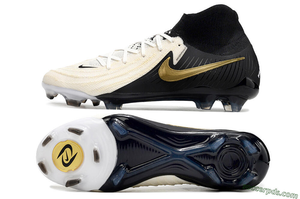 Nike Phantom Luna Elite NU FG High-Tops Football Boots - White/Black/Gold 0