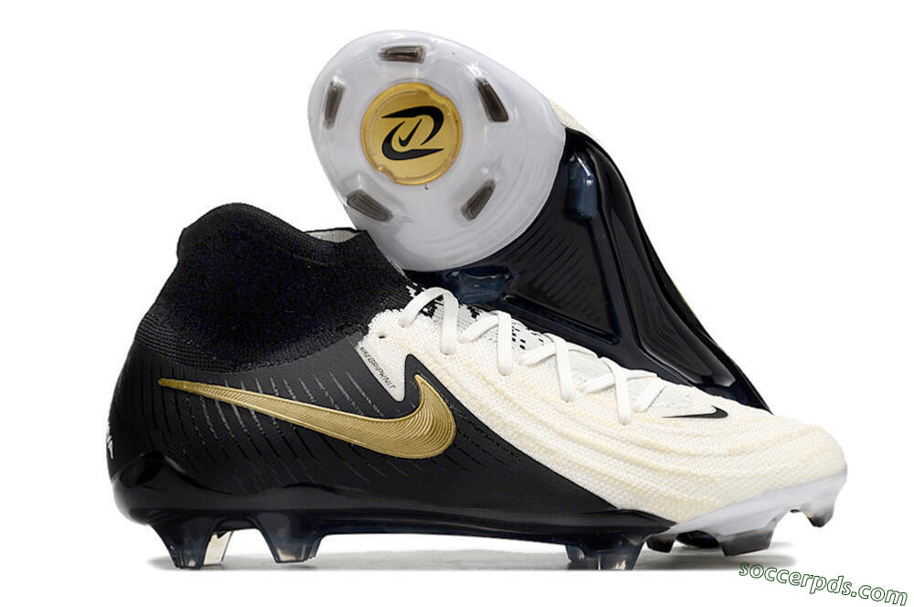 Nike Phantom Luna Elite NU FG High-Tops Football Boots - White/Black/Gold 1