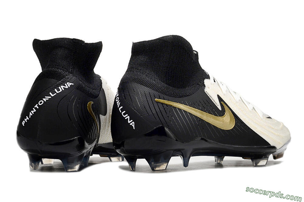 Nike Phantom Luna Elite NU FG High-Tops Football Boots - White/Black/Gold 6