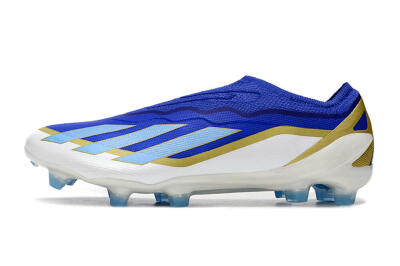 Adidas X Crazyfast.1 Laceless FG Low-Tops Football Boots - Blue/White/Gold