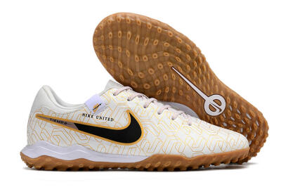 Nike Tiempo Legend 10 Academy TF Low-Tops Football Shoes - White/Black/Gold