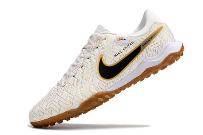 Nike Tiempo Legend 10 Academy TF Low-Tops Football Shoes - White/Black/Gold