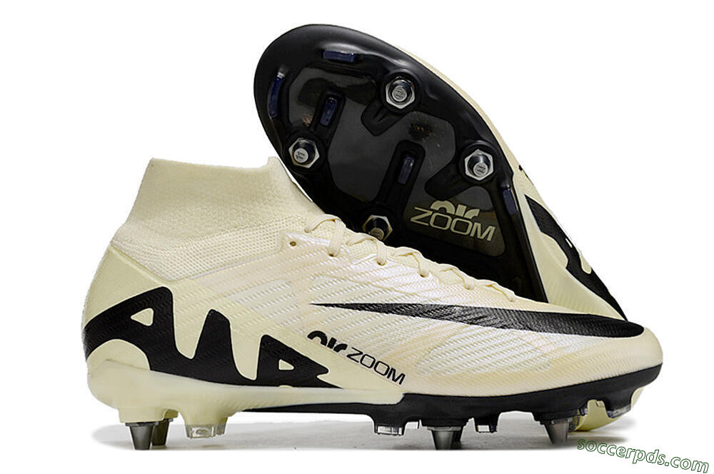 Nike Air Zoom Mercurial Superfly 9 Elite SG High-Tops Football Boots - Beige/Black/White 1