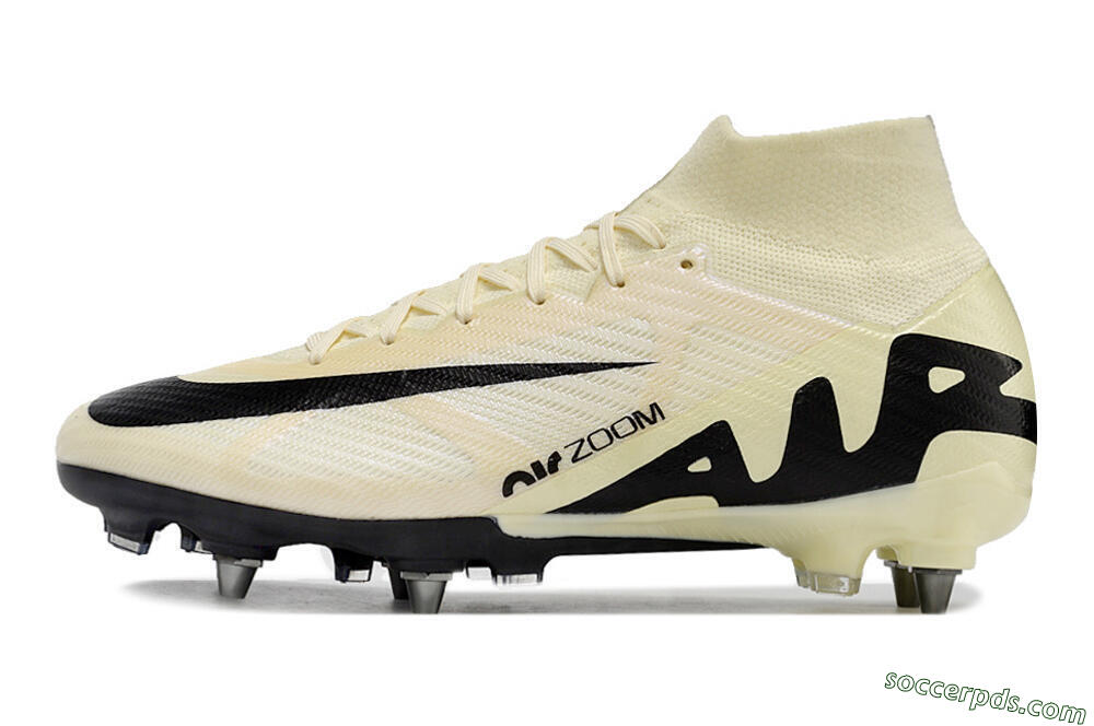 Nike Air Zoom Mercurial Superfly 9 Elite SG High-Tops Football Boots - Beige/Black/White 2