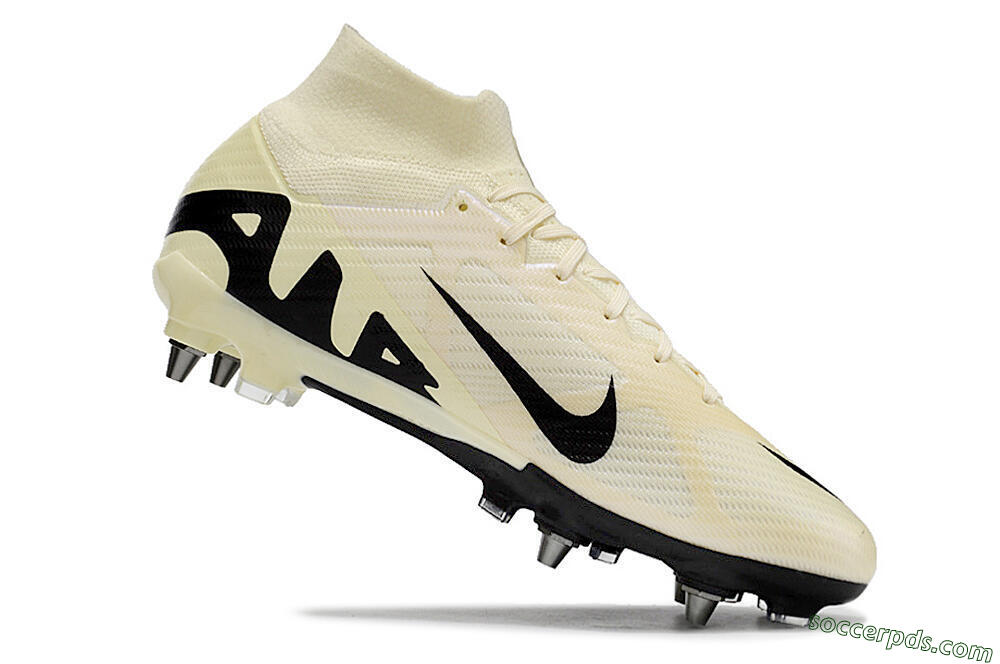 Nike Air Zoom Mercurial Superfly 9 Elite SG High-Tops Football Boots - Beige/Black/White 4