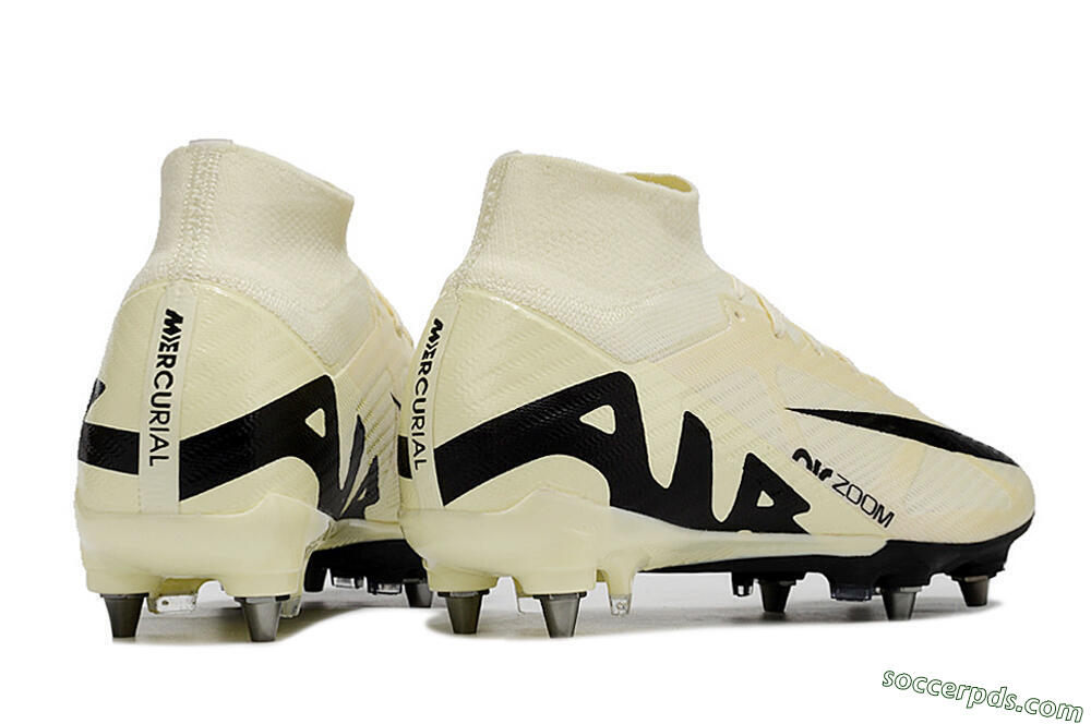 Nike Air Zoom Mercurial Superfly 9 Elite SG High-Tops Football Boots - Beige/Black/White 6
