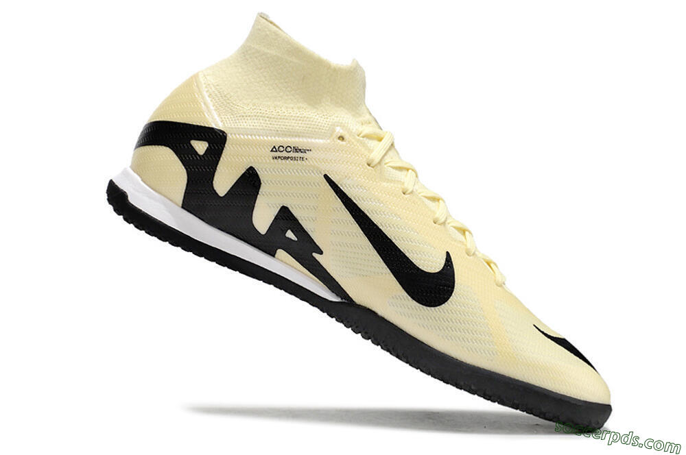 Nike Air Zoom Mercurial Superfly 9 Elite IC High-Tops Football Shoes - Beige/Black/White 4