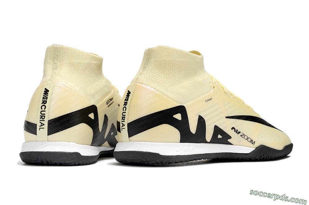 Nike Air Zoom Mercurial Superfly 9 Elite IC High-Tops Football Shoes - Beige/Black/White 6
