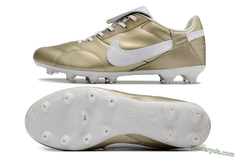 Nike The Premier 3 FG Low-Tops Football Boots - Gold/White 0