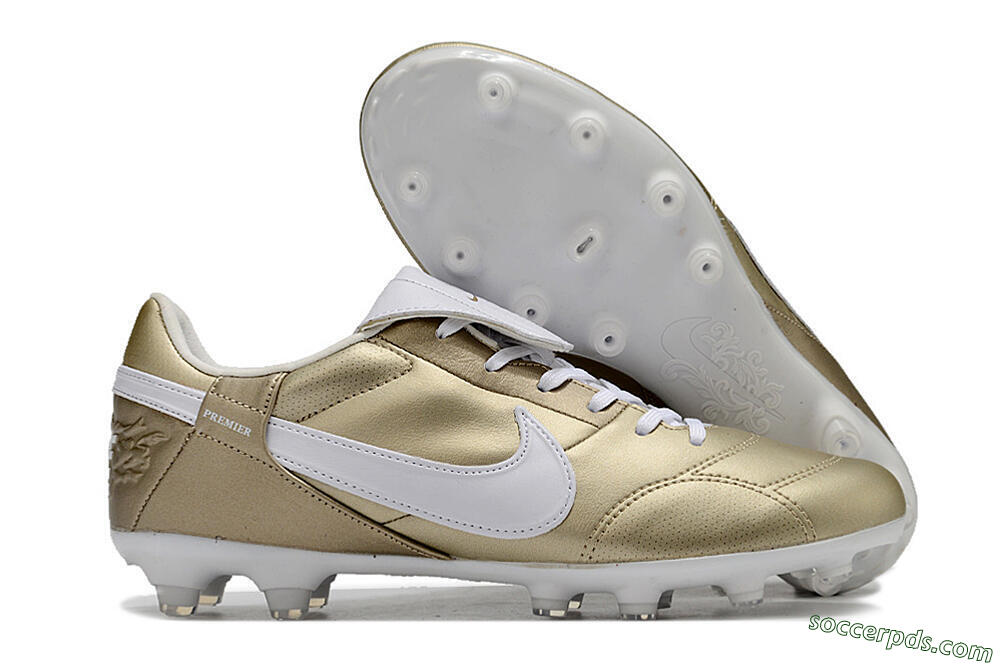 Nike The Premier 3 FG Low-Tops Football Boots - Gold/White 1