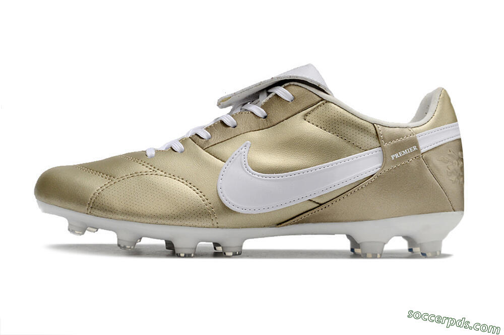 Nike The Premier 3 FG Low-Tops Football Boots - Gold/White 2