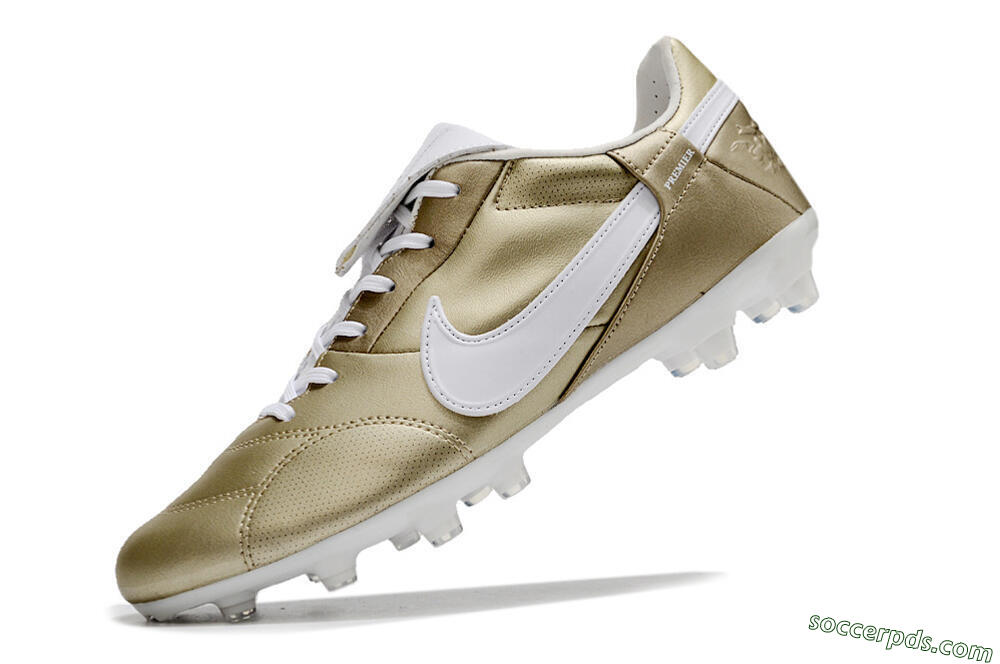 Nike The Premier 3 FG Low-Tops Football Boots - Gold/White 5