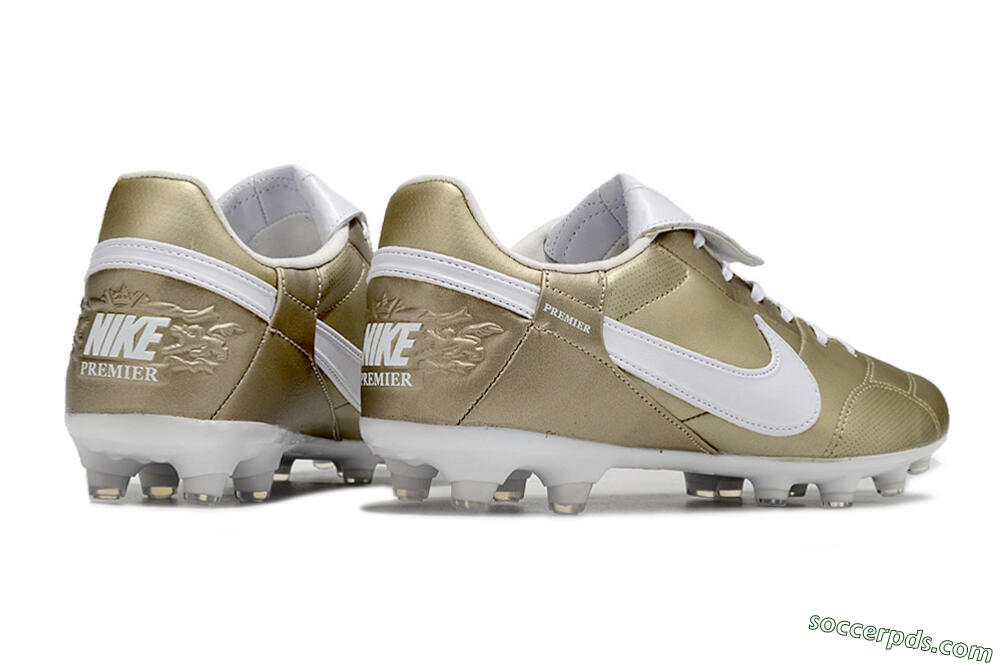 Nike The Premier 3 FG Low-Tops Football Boots - Gold/White 6