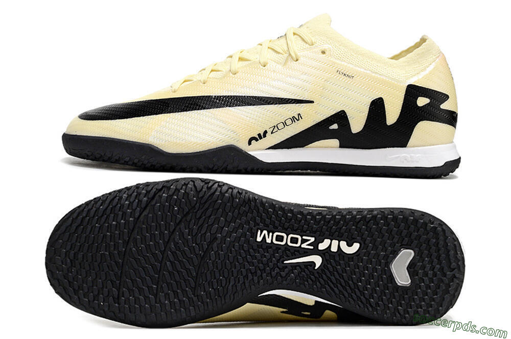 Nike Air Zoom Mercurial Vapor 15 Elite IC Low-Tops Football Shoes - Beige/Black/White 0