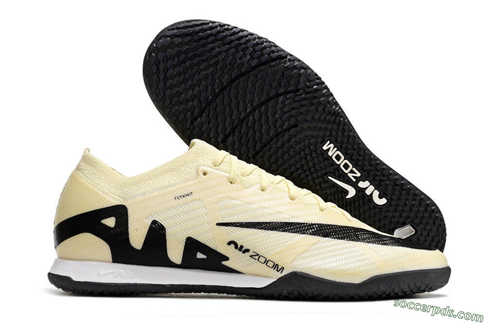 Nike Air Zoom Mercurial Vapor 15 Elite IC Low-Tops Football Shoes - Beige/Black/White 1