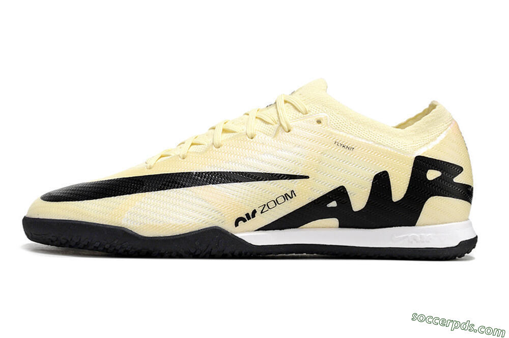 Nike Air Zoom Mercurial Vapor 15 Elite IC Low-Tops Football Shoes - Beige/Black/White 2