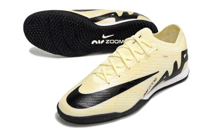 Nike Air Zoom Mercurial Vapor 15 Elite IC Low-Tops Football Shoes - Beige/Black/White