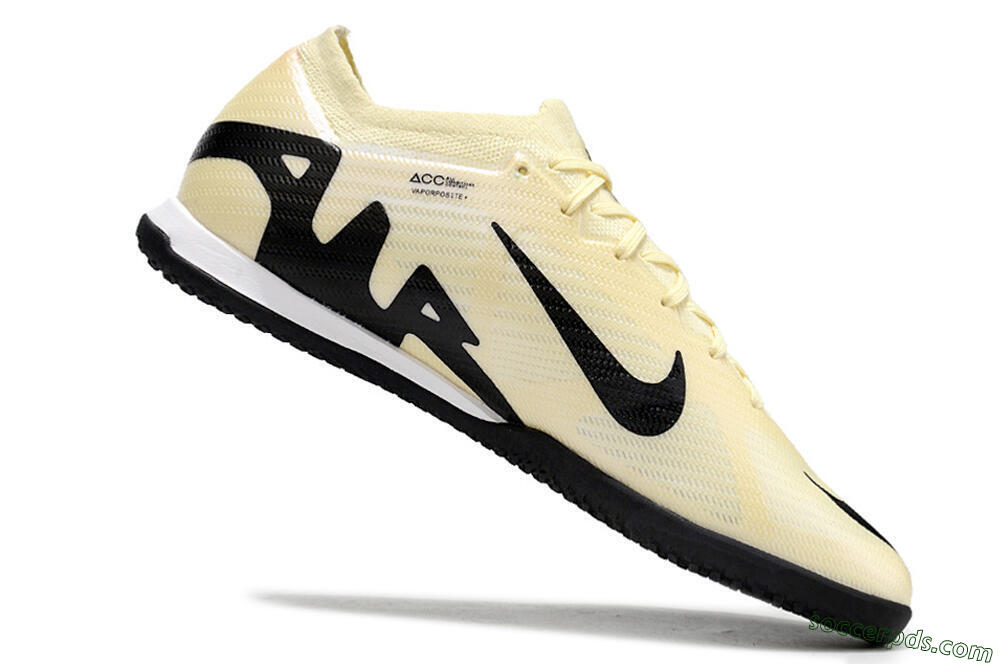 Nike Air Zoom Mercurial Vapor 15 Elite IC Low-Tops Football Shoes - Beige/Black/White 4