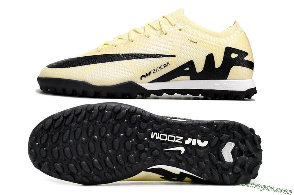 Nike Air Zoom Mercurial Vapor 15 Elite TF Low-Tops Football Shoes - Beige/Black/White 0