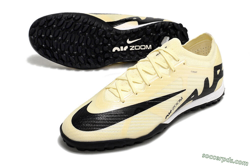 Nike Air Zoom Mercurial Vapor 15 Elite TF Low-Tops Football Shoes - Beige/Black/White 3