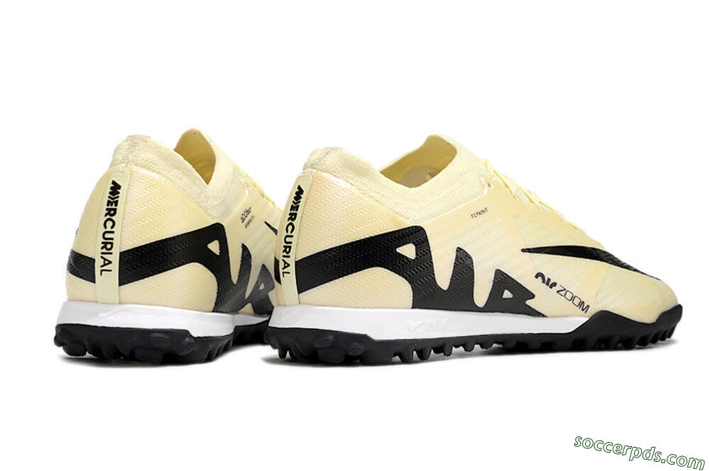 Nike Air Zoom Mercurial Vapor 15 Elite TF Low-Tops Football Shoes - Beige/Black/White 6