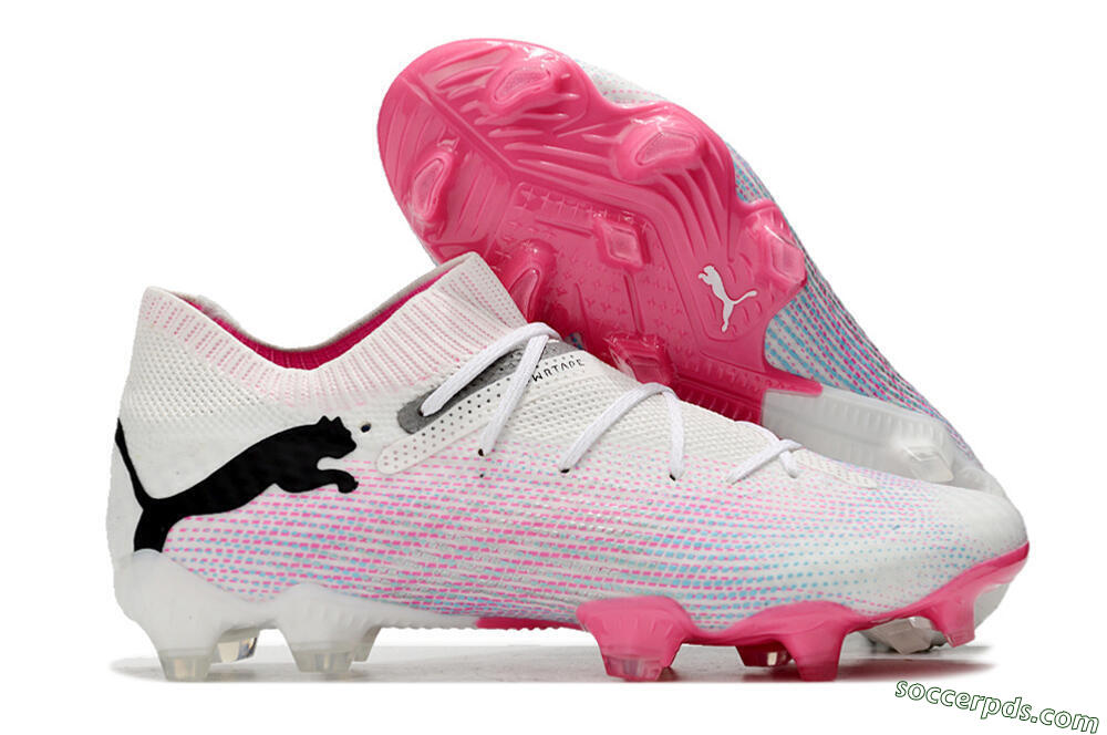 Puma Future Ultimate 2024 FG Low-Tops Football Boots - White/Pink/Blue/Black 1