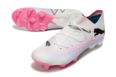 Puma Future Ultimate 2024 FG Low-Tops Football Boots - White/Pink/Blue/Black