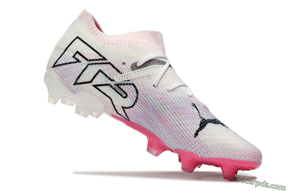 Puma Future Ultimate 2024 FG Low-Tops Football Boots - White/Pink/Blue/Black 4