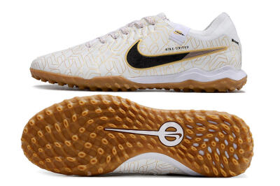 Nike Tiempo Legend 10 Pro TF Low-Tops Football Shoes - White/Gold/Black