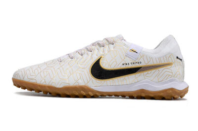 Nike Tiempo Legend 10 Pro TF Low-Tops Football Shoes - White/Gold/Black