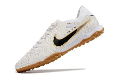 Nike Tiempo Legend 10 Pro TF Low-Tops Football Shoes - White/Gold/Black