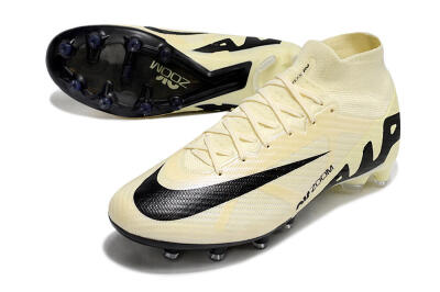 Nike Air Zoom Mercurial Superfly 9 Elite AG High-Tops Football Boots - Beige/Black/White