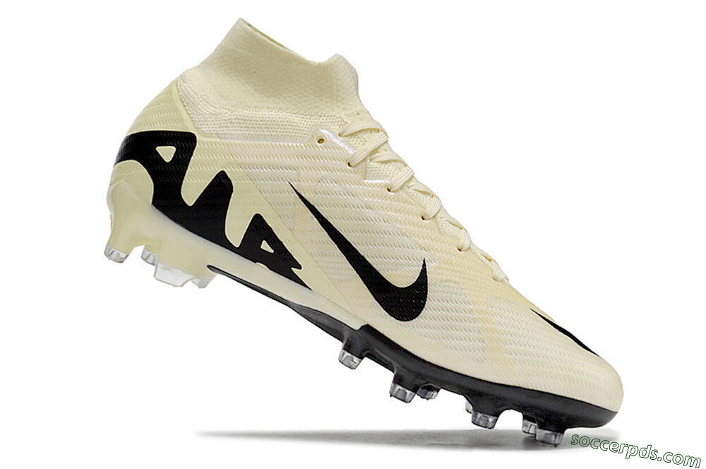 Nike Air Zoom Mercurial Superfly 9 Elite AG High-Tops Football Boots - Beige/Black/White 4