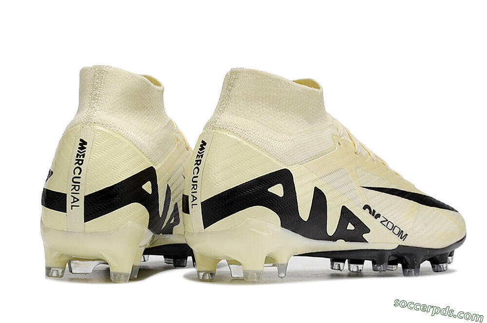 Nike Air Zoom Mercurial Superfly 9 Elite AG High-Tops Football Boots - Beige/Black/White 6