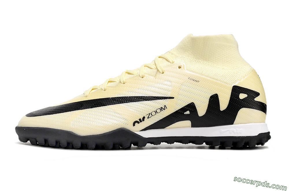 Nike Air Zoom Mercurial Superfly 9 Elite TF High-Tops Football Shoes - Beige/Black 2