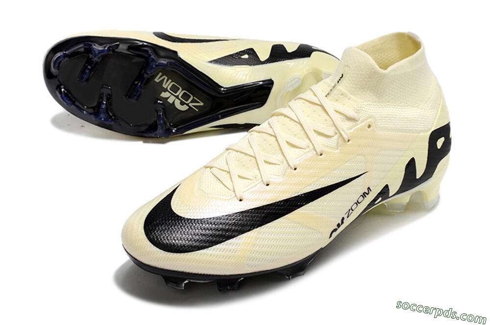 Nike Air Zoom Mercurial Superfly 9 Elite FG High-Tops Football Boots - Beige/Black 3