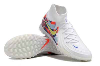 Nike Phantom Luna Elite NU TF High-Tops Football Shoes - White/Red/Yellow/Blue