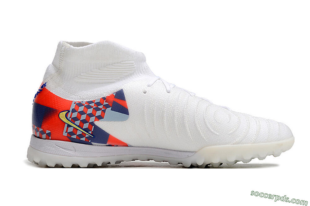 Nike Phantom Luna Elite NU TF High-Tops Football Shoes - White/Red/Yellow/Blue 4