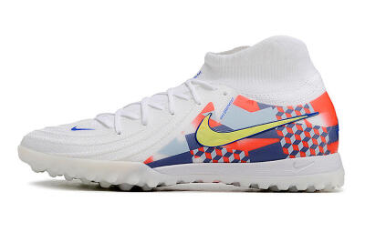 Nike Phantom Luna Elite NU TF High-Tops Football Shoes - White/Red/Yellow/Blue