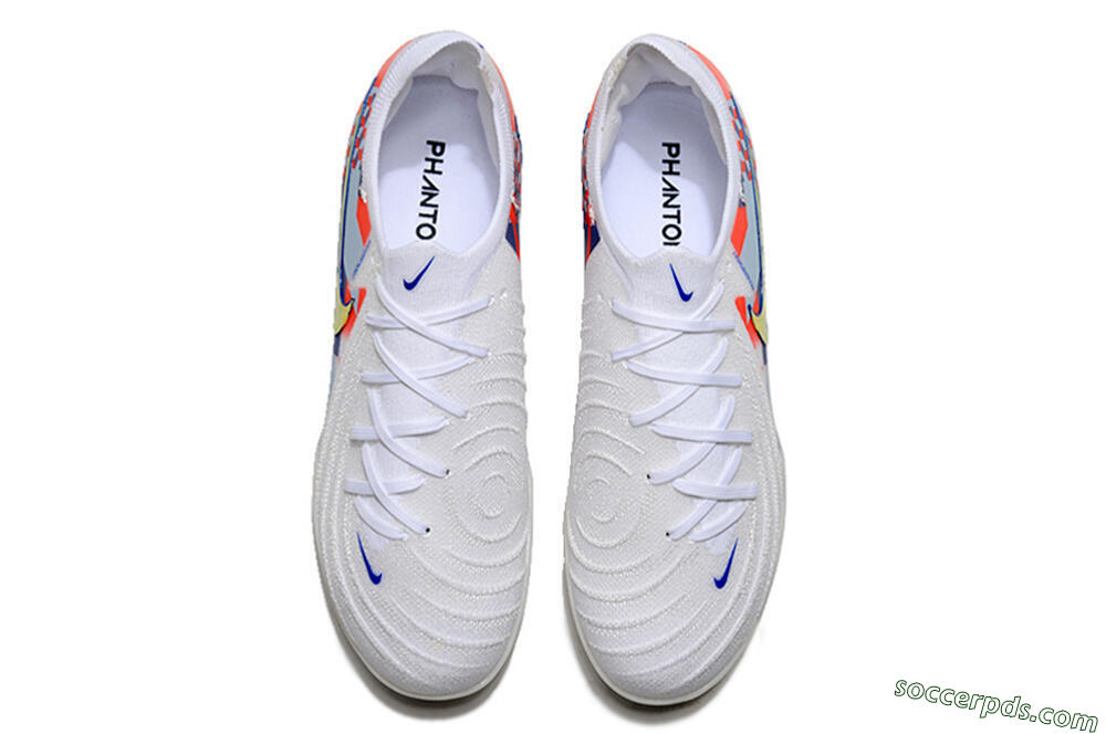 Nike Phantom Luna Elite NU TF Low-Tops Football Shoes - White/Red/Yellow/Blue 5