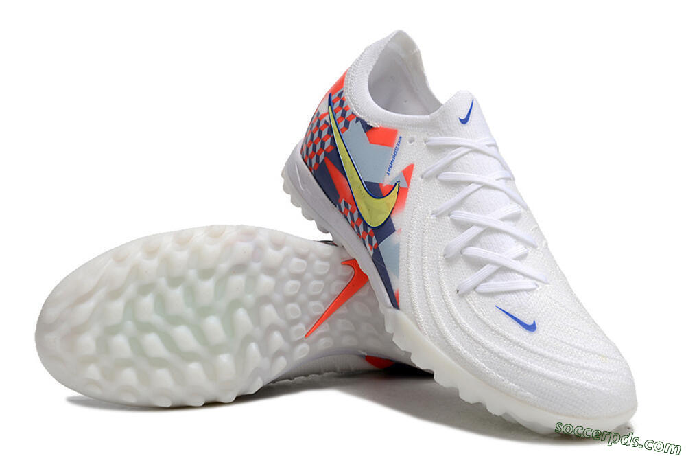 Nike Phantom Luna Elite NU TF Low-Tops Football Shoes - White/Red/Yellow/Blue 3