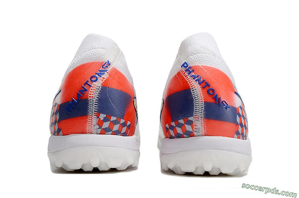 Nike Phantom Luna Elite NU TF Low-Tops Football Shoes - White/Red/Yellow/Blue 6