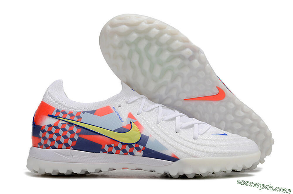 Nike Phantom Luna Elite NU TF Low-Tops Football Shoes - White/Red/Yellow/Blue 1