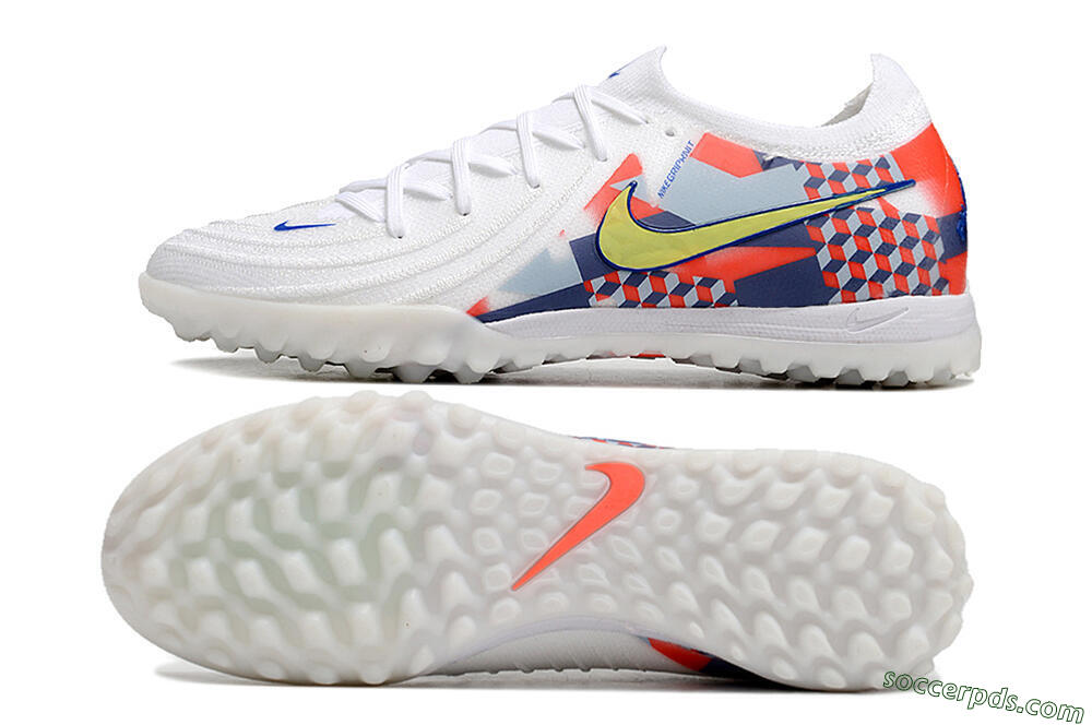 Nike Phantom Luna Elite NU TF Low-Tops Football Shoes - White/Red/Yellow/Blue 0